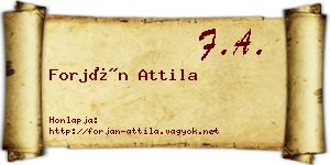 Forján Attila névjegykártya