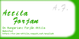 attila forjan business card